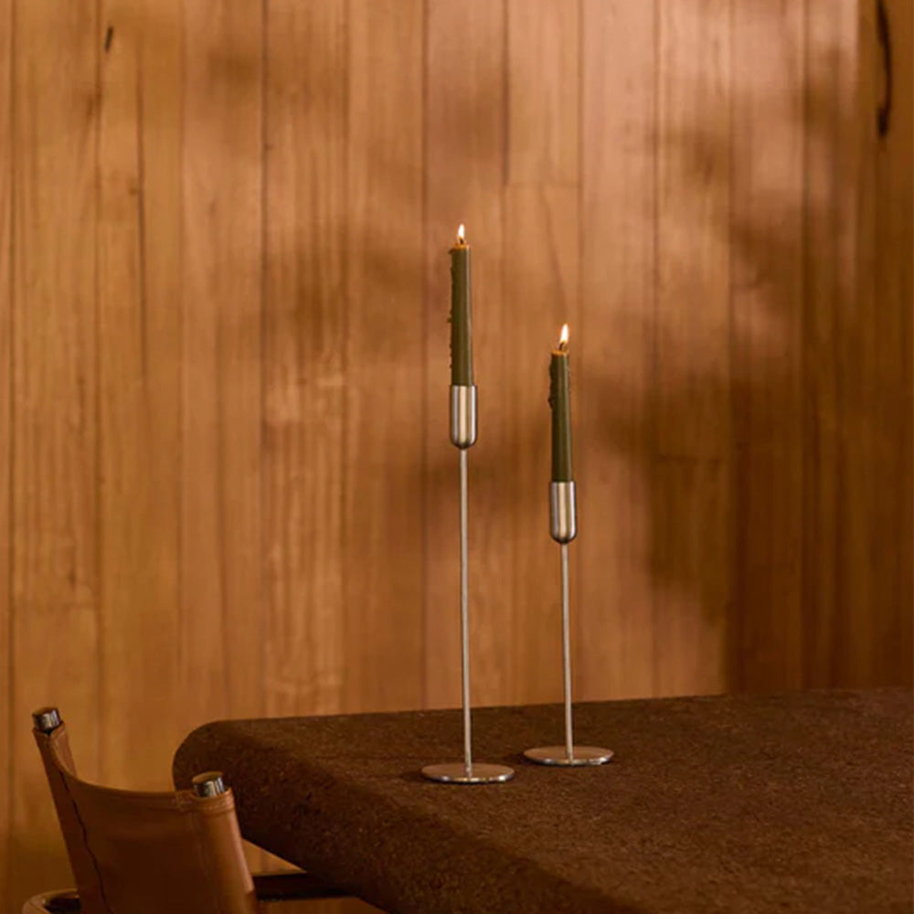 Kira Stainless Steel Candle Holder Set