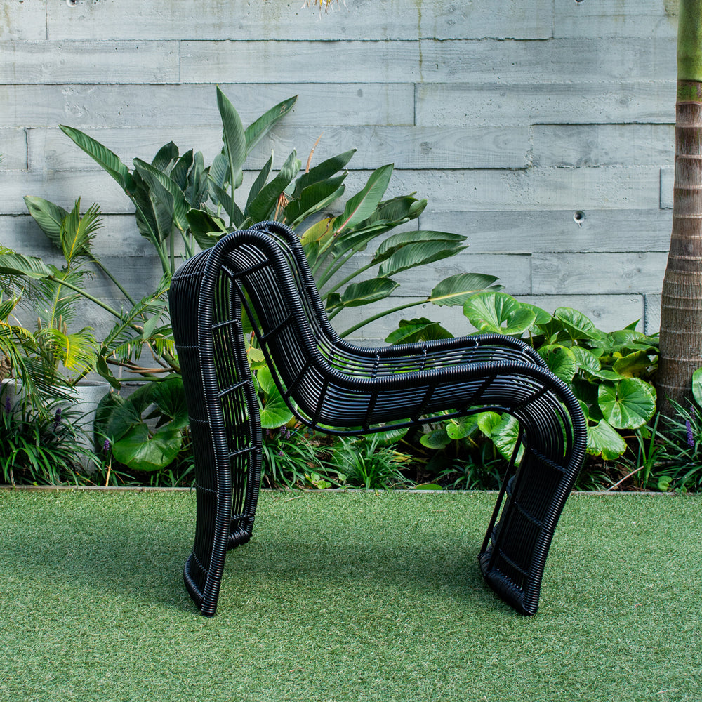 Wave Chair  (Straight Weave) - Black