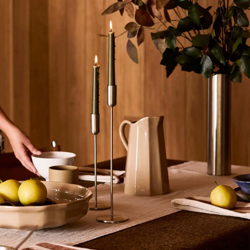 Kira Stainless Steel Candle Holder Set