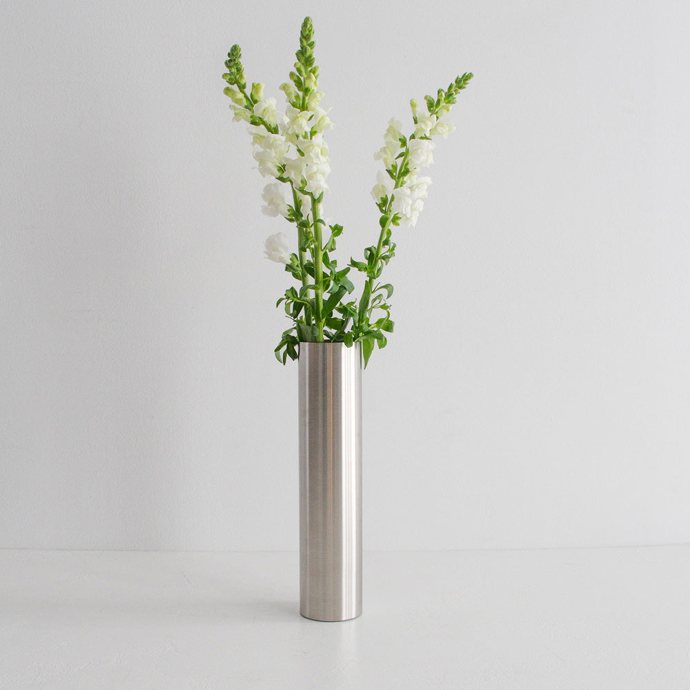 Kira Stainless Steel Vase - Brushed Stainless