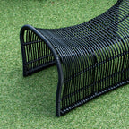 Wave Foot Stool  (Straight Weave) - Black