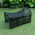Wave Foot Stool  (Straight Weave) - Black
