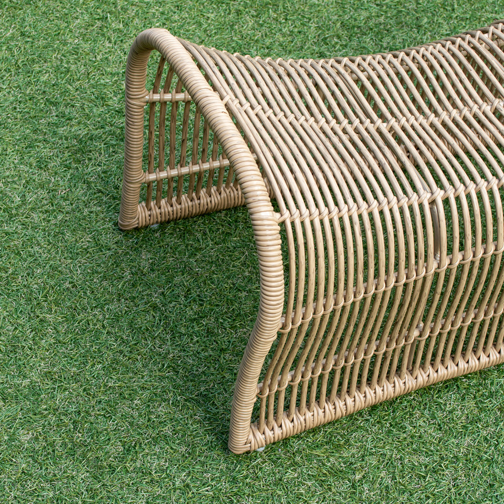 Wave Foot Stool  (Straight Weave) - Natural