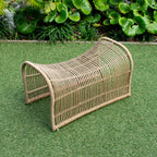 Wave Foot Stool  (Straight Weave) - Natural