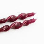 Twisted Candle Set of 2 - Burgundy