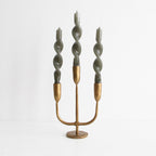 Twisted Candle Set of 2 - Green