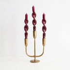 Twisted Candle Set of 2 - Burgundy