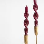 Twisted Candle Set of 2 - Burgundy