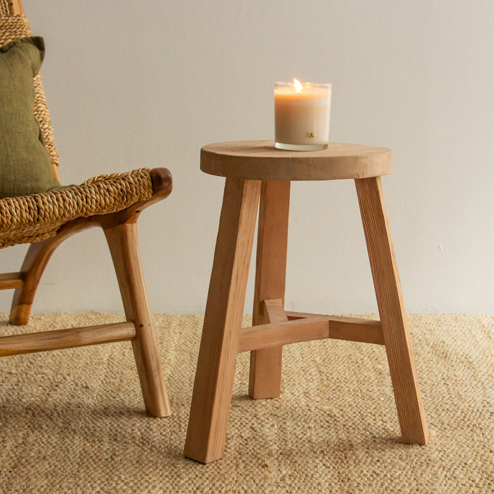 Tate Reclaimed Wood Round Stool