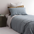 Linen Duvet Set - Lake, King Single