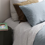 Linen Duvet Set - Lake, King Single