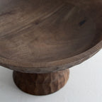 Carved Walnut Pedestal Bowl