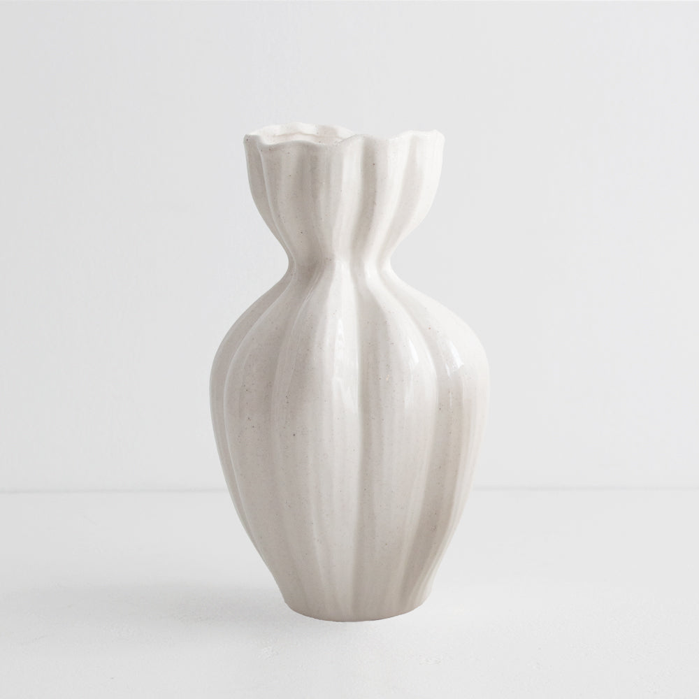 Clara Ceramic Vase - Ivory, Large