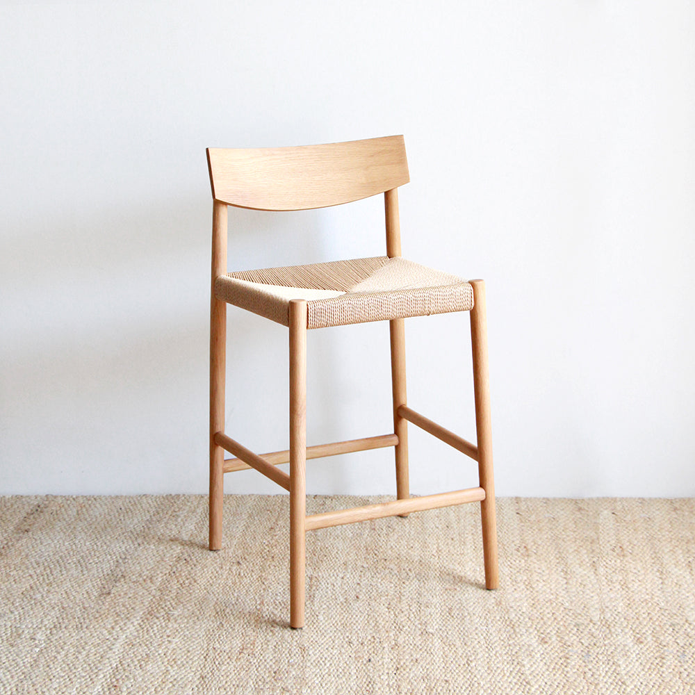 Isaac Cord Barstool - Natural Oak