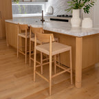 Isaac Cord Barstool - Natural Oak