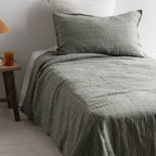 Linen Duvet Set - Rosemary Dual Stripe, King Single