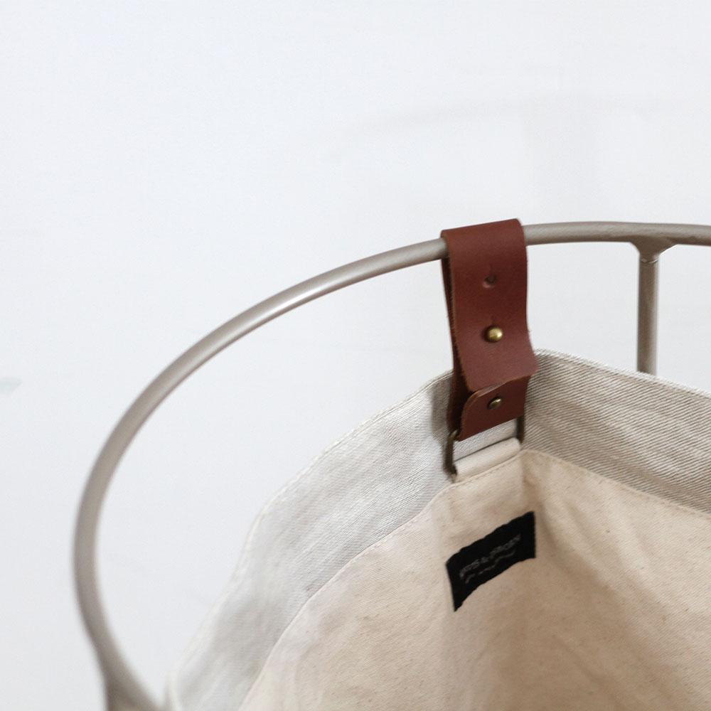 Oatmeal Linen Laundry Basket - Champagne Frame