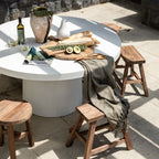 Milano Round Concrete Table - White