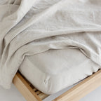 European Linen Fitted Sheet - Oatmeal