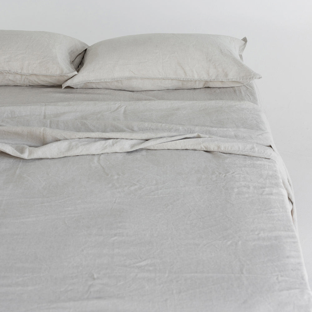 European Linen Flat Sheet - Oatmeal