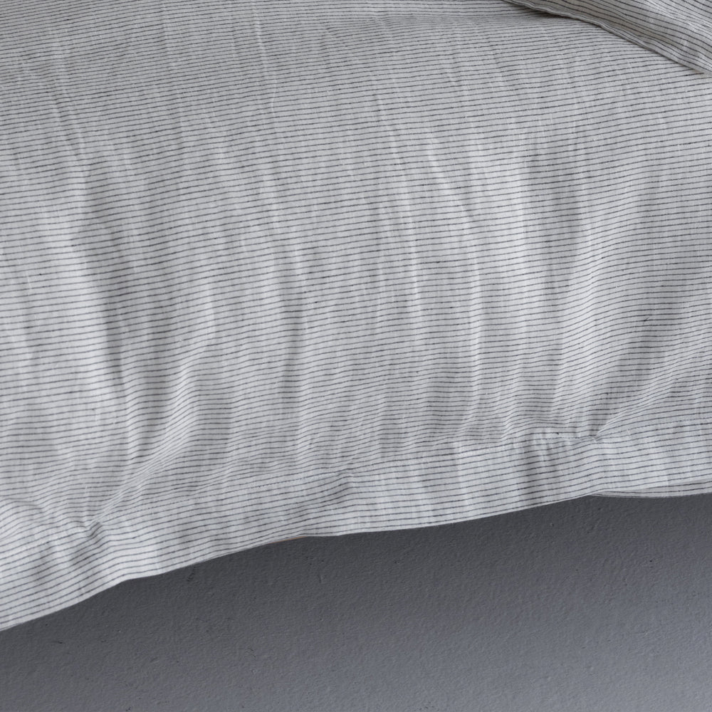 European Linen Duvet Cover - Pinstripe