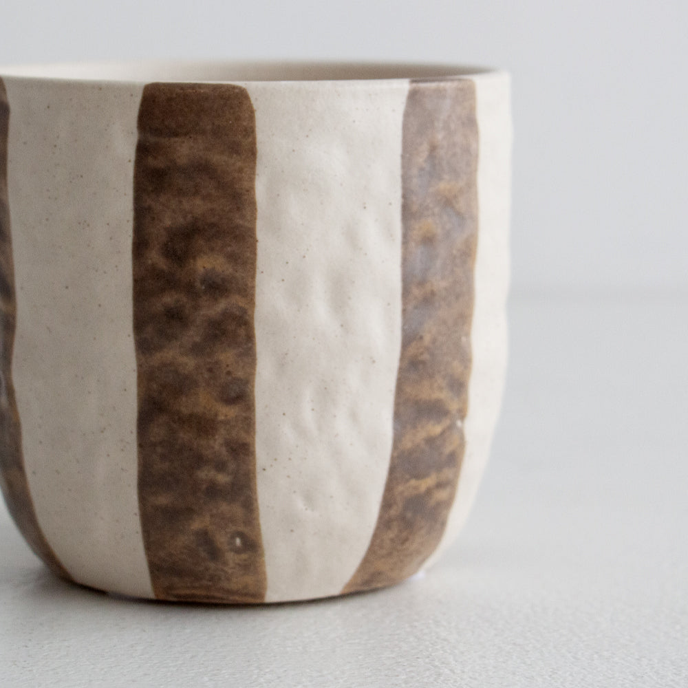 Rayas Ceramic Pot, Cocoa - small