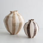 Rayas Ceramic Vase - Cocoa