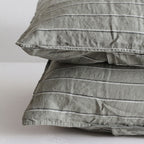 Linen Pillowcases - Rosemary Dual Stripe