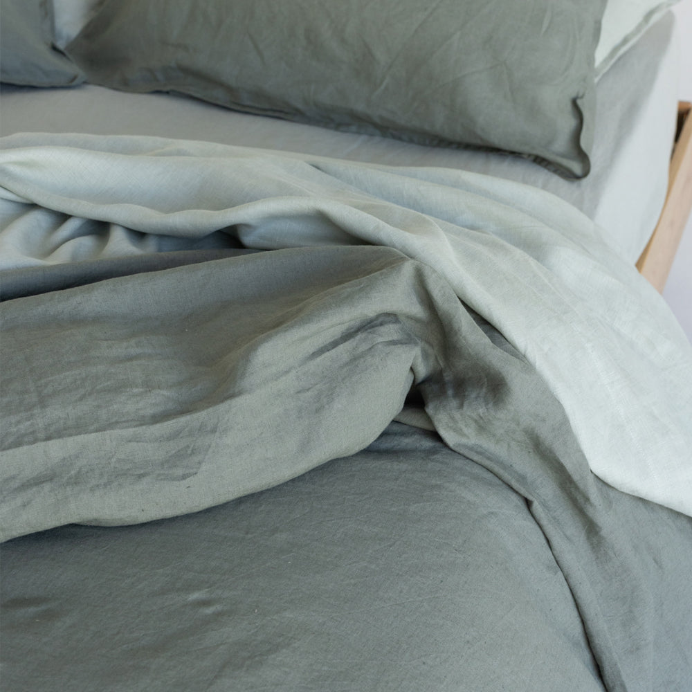 European Linen Duvet Cover - Rosemary