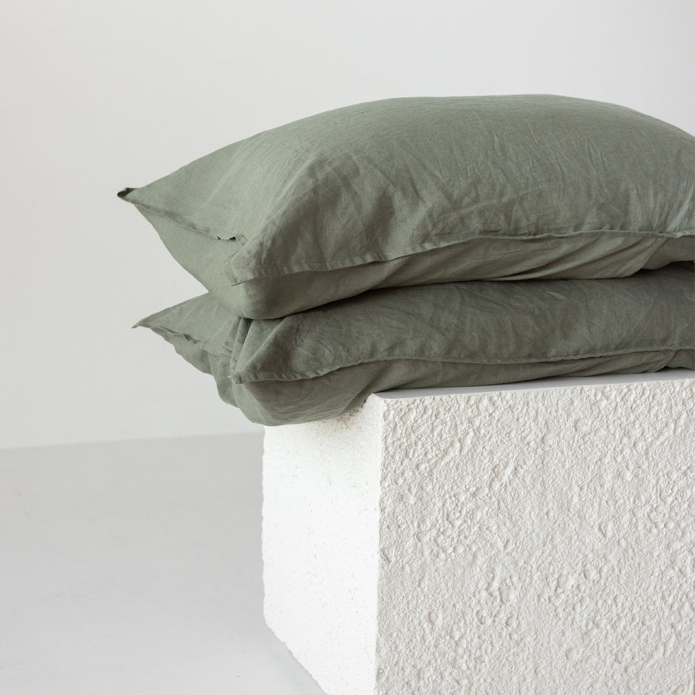Linen Pillowcases - Rosemary